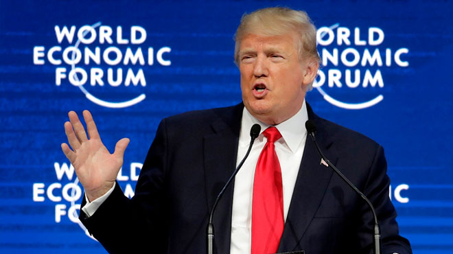 トランプがダボス会議で初演説 「アメリカの発展は世界の発展につながる」と強調